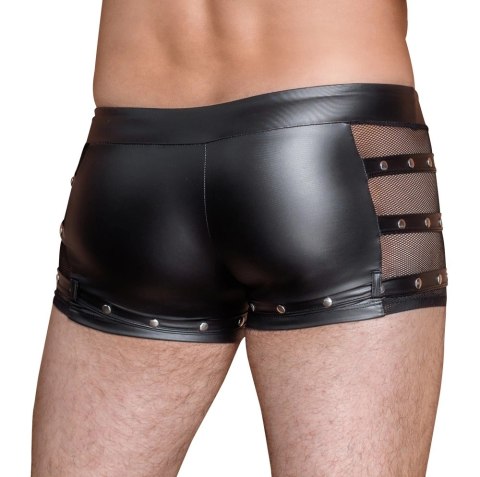 NEK Bokserki męskie matowe czarne, srebrne nity, siateczka 2XL NEK