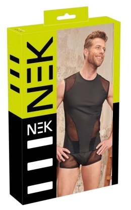 NEK Koszulka bez rękawow XL czarna z siateczkowymi wstawkami NEK