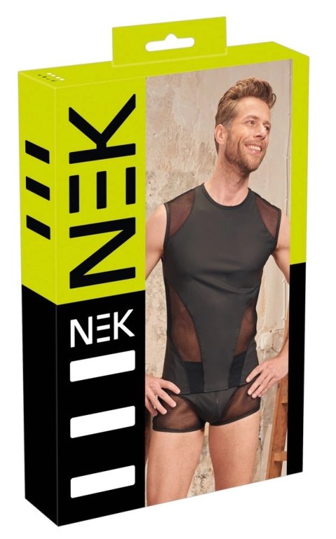 NEK Koszulka bez rękawow XL czarna z siateczkowymi wstawkami NEK