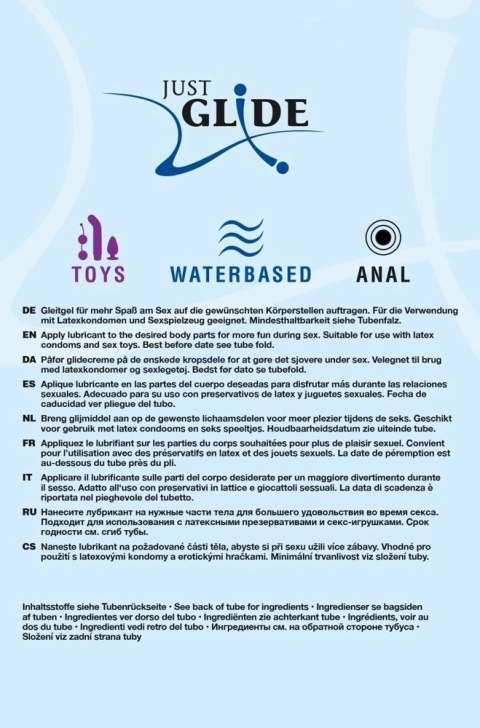 Just Glide Zestaw 3x200 ml Lubrykanty na bazie wody - Anal, Toys, Waterbased Just Glide