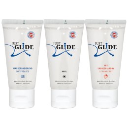 Just Glide Zestaw 3x50 ml - Lubrykanty wodne do skory wrażliwej i akcesoriow Just Glide