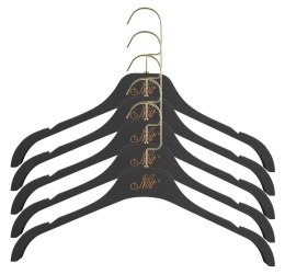 Noir Wieszak Czarny Matowy Złoty Napis Złoty Haczyk 43cm 5 szt. Noir