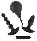 Black Velvets 4-elementowy zestaw intymny silikonowy czarny Black Velvets