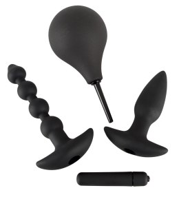 Black Velvets 4-elementowy zestaw intymny silikonowy czarny Black Velvets