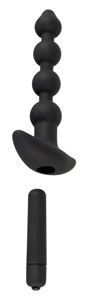Black Velvets 4-elementowy zestaw intymny silikonowy czarny Black Velvets