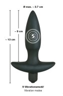 Black Velvets model 13cm - kompaktowa wtyczka analna z wibracją i uchwytem Black Velvets