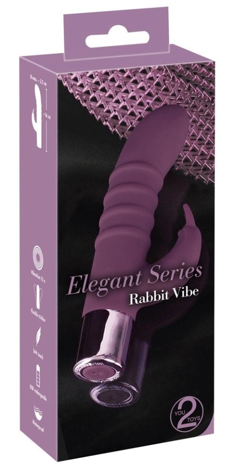 Elegant Series Rabbit Vibe Fioletowy 15 trybow - silikonowy, ładowalny Elegant Series