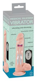 Medical Silicone Wibrator Wstrząsowy 21cm 8 Trybow z Przyssawką Medical Silicone