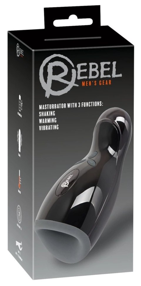 Rebel Intimate Device 3w1 Czarny - Wibracje, Grzanie, Ruch 20cm Rebel