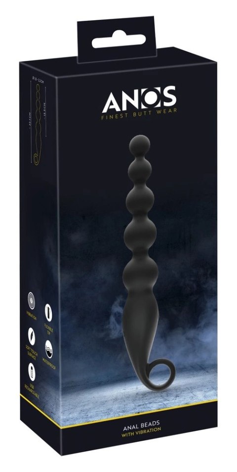 ANOS Wibrator Kulowy Silikonowy 22 cm Czarny 7 Trybow Wodoodporny ANOS