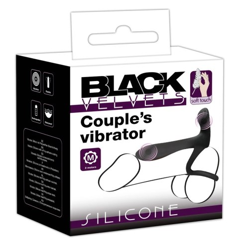 Black Velvets Pierścień wibrujący silikonowy 14 cm czarny USB wodoodporny Black Velvets