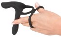 Black Velvets Pierścień wibrujący silikonowy 14 cm czarny USB wodoodporny Black Velvets