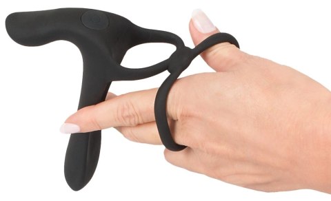 Black Velvets Pierścień wibrujący silikonowy 14 cm czarny USB wodoodporny Black Velvets