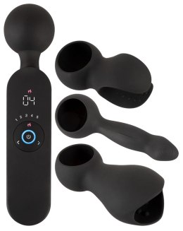 Couples Choice Masażer z 3 wymiennymi końcowkami czarny 21,5 cm Couples Choice