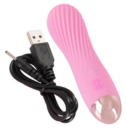 Cuties Mini Pink - Wibrujący model z rowkowaną powierzchnią, 12,5 cm Cuties
