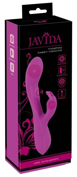 Javida Thumping Rabbit Vibrato silikonowy model z pulsacją 23,3 cm fioletowy JAVIDA