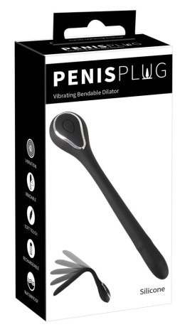 Penisplug Vibrating Bendable D - Elastyczna maszyna intymna, 13,5 cm Penisplug