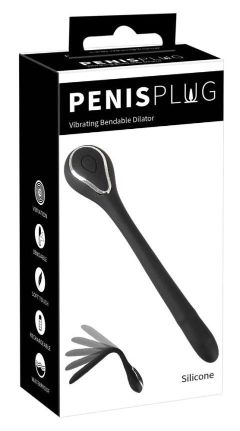 Penisplug Vibrating Bendable D - Elastyczna maszyna intymna, 13,5 cm Penisplug