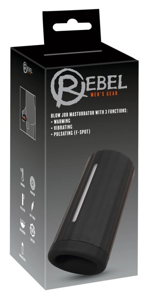 Rebel Handy Blow Job Model z 2 silnikami i funkcją podgrzewania, czarny Rebel