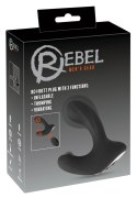 Rebel RC Butt Plug silikonowy, 3 funkcje, z pilotem, czarny, 14,2 cm Rebel