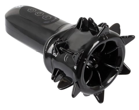 Stroker Rotating - Czarna maszyna intymna z 4 trybami i miękkim rękawem Stroker