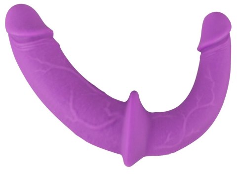 Sweet Smile Double Strap-On Fioletowy - Regulowana uprząż z silikonowymi wkładami Sweet Smile