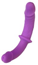 Sweet Smile Double Strap-On Fioletowy - Regulowana uprząż z silikonowymi wkładami Sweet Smile