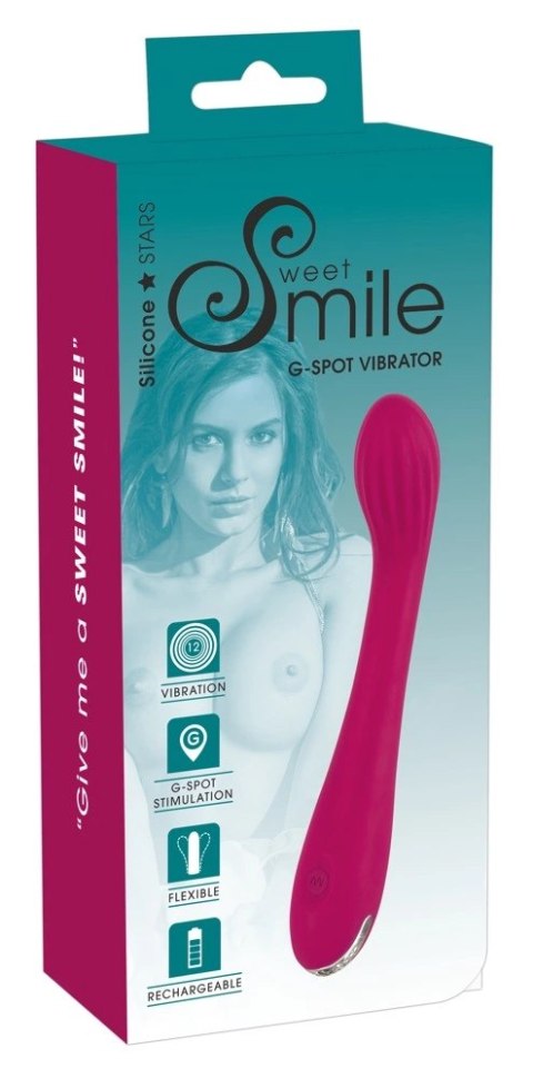 Sweet Smile G-Spot Violet - Wibrator zakrzywiony, 12 trybow, 20 cm Sweet Smile