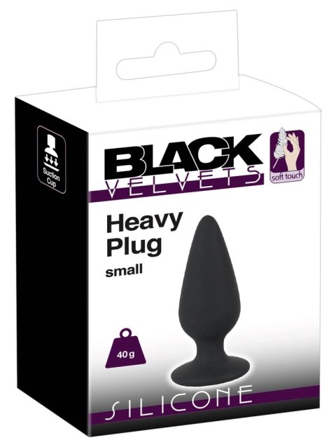 Black Velvets Plug stożkowy silikonowy mały 7,8 cm czarny 40 g Black Velvets