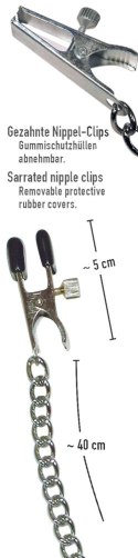 Fetish Collection Łańcuch metalowy z regulowanymi zaciskami 30 cm Fetish Collection