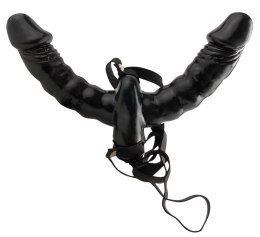 Fetish Fantasy Series Uprząż Podwojna z Pilotem Czarna 15 cm PVC Fetish Fantasy