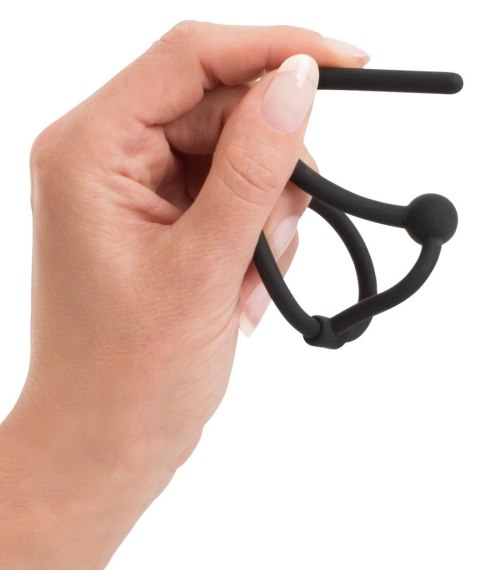 You2Toys Dylator z kulką i pierścieniem, silikonowy, czarny, 12 cm Penisplug