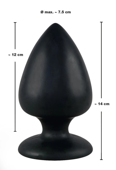 Black Velvets Korek anatomiczny XXL z przyssawką, silikon czarny 14cm Black Velvets