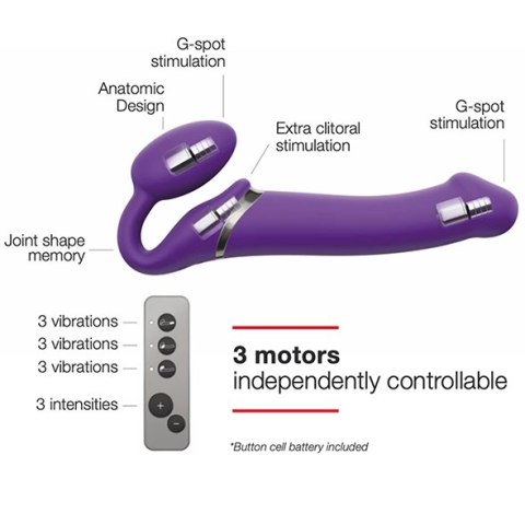 Strap-On-Me Model M Violet - Bezpaskowa maszyna intymna, 3 silniki, pilot Strap-On-Me