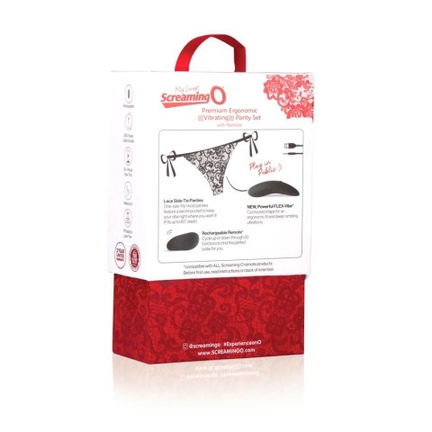 Screaming O My Secret Panty Set czarny - wibrujący model z pilotem The Screaming O