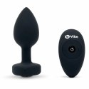 B-Vibe Vibrating Jewel Plug M/L Black Diamond - model z pilotem, 15 trybow B-Vibe