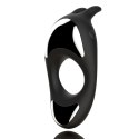FeelzToys Zeus Black - Pierścień wibrujący z podwojnym napędem, czarny FeelzToys