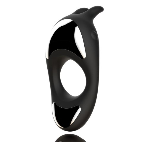 FeelzToys Zeus Black - Pierścień wibrujący z podwojnym napędem, czarny FeelzToys