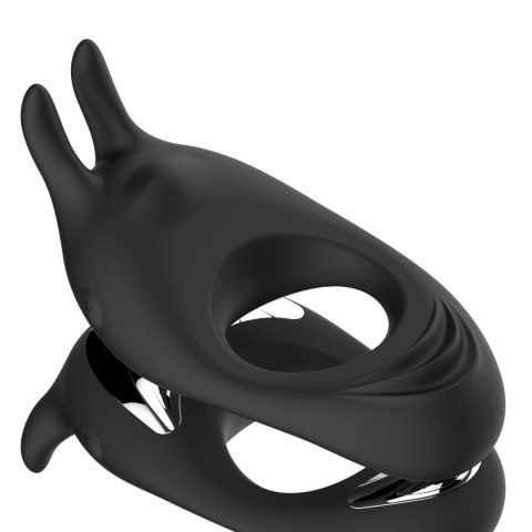 FeelzToys Zeus Black - Pierścień wibrujący z podwojnym napędem, czarny FeelzToys