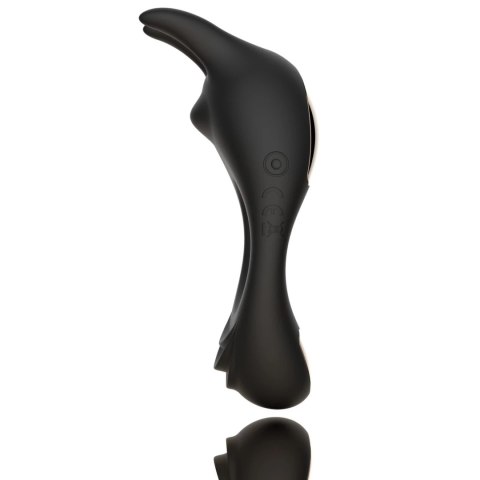 FeelzToys Zeus Black - Pierścień wibrujący z podwojnym napędem, czarny FeelzToys