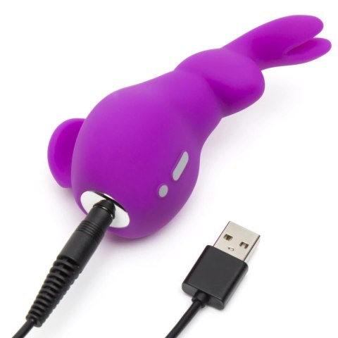 Happy Rabbit Mini Ears Purple - Kompaktowy masażer silikonowy USB Happy Rabbit