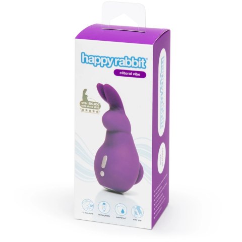Happy Rabbit Mini Ears Purple - Kompaktowy masażer silikonowy USB Happy Rabbit