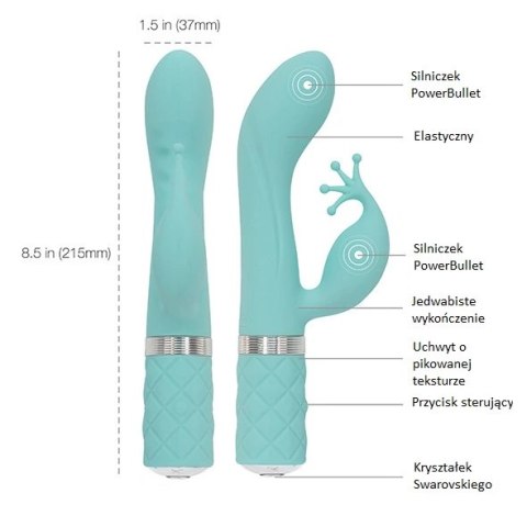 Pillow Talk Kinky Teal - dwusilnikowy model punktu G i łechtaczki Pillow Talk