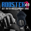 Rooster Ivar pierścień silikonowy elastyczny z węzłem 4,5 cm czarny VelvOr