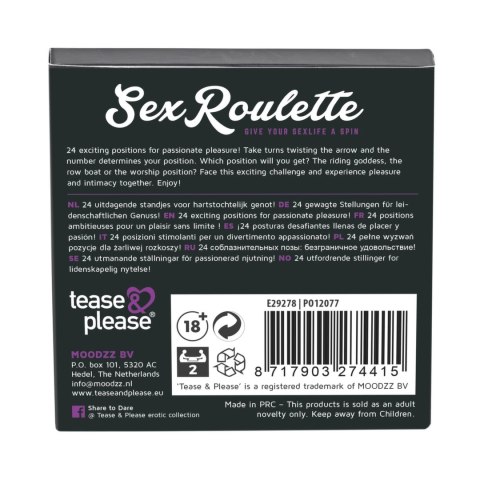 Tease & Please Sex Roulette Kamasutra - gra planszowa wielojęzyczna Tease & Please