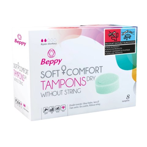 Beppy Dry Tampons 8 sztuk - bezsznurkowe tampony suche, uniwersalne Beppy