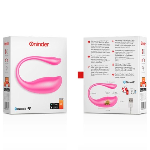 ONINDER Nairobi - Jajeczko sterowane aplikacją, rożowe, IPX7, Bluetooth ONINDER