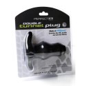Perfect Fit Double Tunnel Plug Large Black - dwukanałowa zatyczka czarna L Perfect Fit