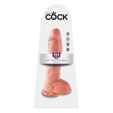 Pipedream King Cock 10" z podstawą, model anatomiczny, kolor jasny King Cock