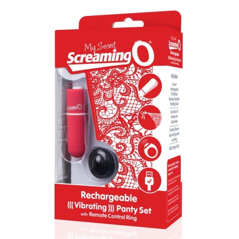 Screaming O Charged Panty Vibe Red - Zdalnie Sterowany System z Majteczkami The Screaming O
